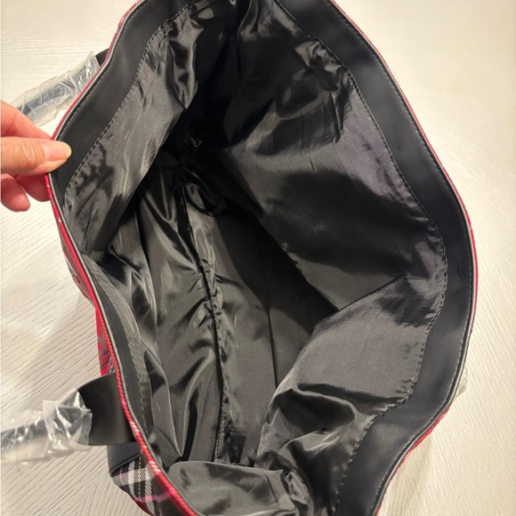 NWT Victoria’s Secret Red and Black Plaid Tote Bag - Picture 6 of 14